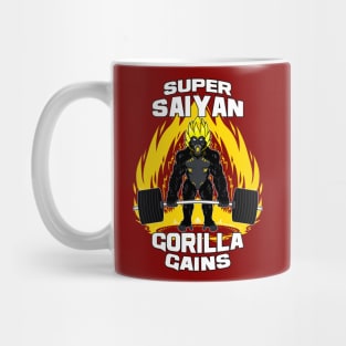 Super saiyan gorilla gains (white text) Mug